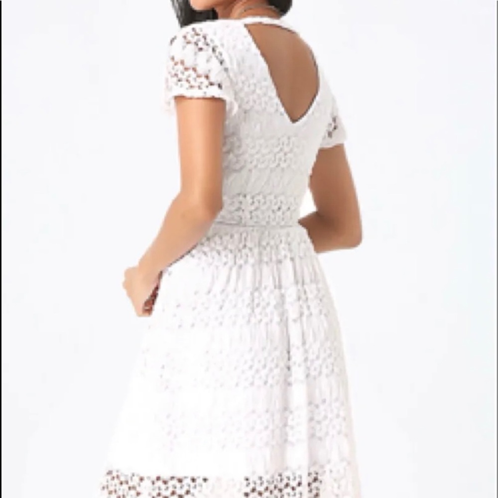 Beautiful BeBe white crotchet maxi dress with lining. - Picture 2 of 4